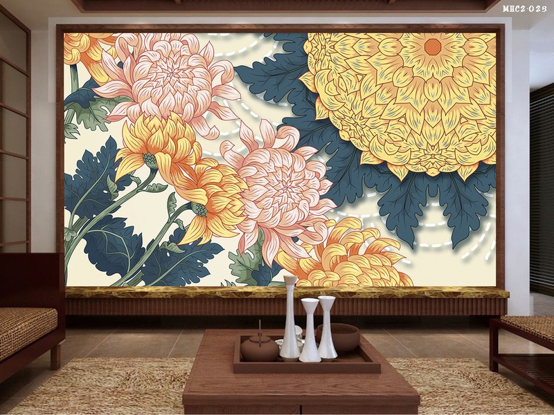 Tranh hoa cúc vàng MHC2-025